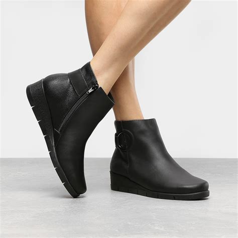 Bota Feminina Cano Curto Anabela Usaflex .